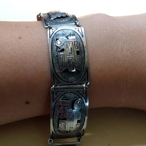 925 solid sterling silver Incan bracelet from Peru